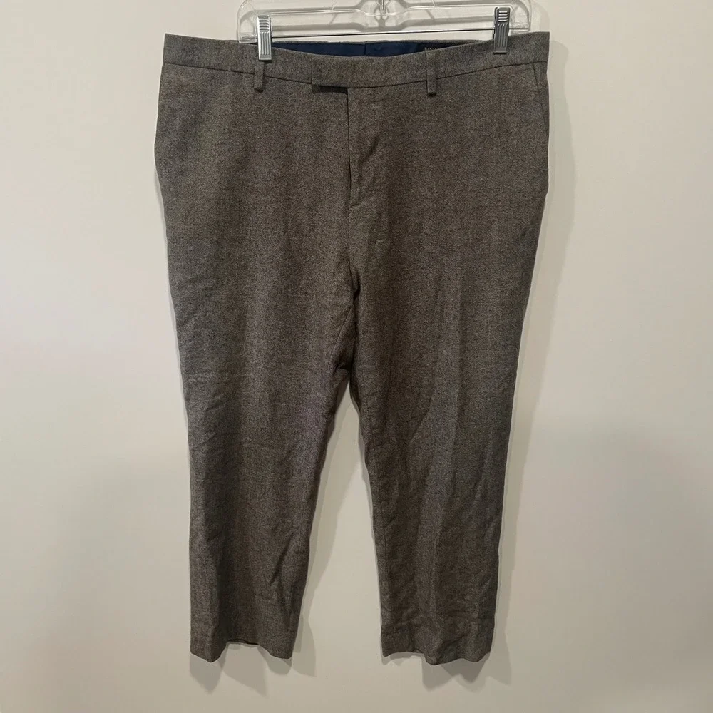 Banana Republic Slim Fit Wool Blend‎ Herringbone Dress Pants Mens 36x30 Gray